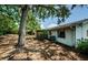 Backyard featuring mature trees, an AC unit, and a view of the side of the house at 1648 Concord St, Dunedin, FL 34698