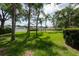 Lush green backyard with mature trees providing ample shade and privacy at 18518 Bittern Ave, Lutz, FL 33558