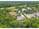 Expansive aerial view of luxury homes nestled in lush, leafy neighborhood near golf course and lake at 1877 Muirfield Way, Oldsmar, FL 34677