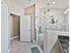 Bathroom boasting a seamless glass shower and stylish fixtures at 31201 Shaker Cir, Wesley Chapel, FL 33543