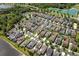 A community with houses, streets, and lakes showcasing the neighborhood's layout and natural surroundings at 32718 Harmony Oaks Dr, Wesley Chapel, FL 33545