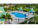 Gorgeous community pool area with multiple gazebos and seating for residents at 347 Cockle Shell Loop, Apollo Beach, FL 33572