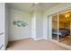 Balcony with a view from the bedroom and sliding glass door access at 4325 58Th N Way # 1527, Kenneth City, FL 33709