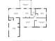 Floor plan layout featuring 3 bedrooms, 2 bathrooms, living room, kitchen, garage, and screened porch at 4842 Odyssey Ave, Holiday, FL 34690