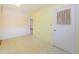 Eat-in dining area with striped accent wall and light tile flooring, perfect for casual meals at 801 Oakmont Ave, Sun City Center, FL 33573