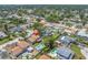 Aerial view of a residential neighborhood with swimming pools, lush greenery, and a mix of architectural styles at 8263 132Nd St, Seminole, FL 33776
