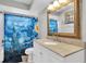 Charming bathroom with a unique shower curtain, creating a delightful and functional space at 8263 132Nd St, Seminole, FL 33776