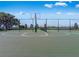 Community basketball court with black chain link fence and mature trees in the background at 13118 Rain Lily Dr, Riverview, FL 33579