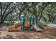 Community playground featuring slides, climbing structures, and a soft landing surface at 13118 Rain Lily Dr, Riverview, FL 33579