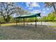 Playground swing set with covered seating area, providing a cool and shaded spot for to swing at 15135 Azra Dr, Odessa, FL 33556