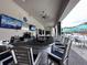Inviting Bistro Del Sol outdoor bar with seating overlooking the pool and patio area at 15528 Corona Del Mar Dr, Wimauma, FL 33598
