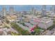 Aerial view of Unit 1's desirable location with the city skyline and ocean in the background at 350 2Nd N St # 1, St Petersburg, FL 33701