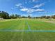 Lush green sports field with blue line markings and blue sky, ready for games and activities at 3701 Manatee Se Dr, St Petersburg, FL 33705