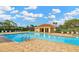 Community pool with plenty of chairs, ample space to lounge, and a pool house offering shade for residents at 4535 Gateway Blvd, Wesley Chapel, FL 33544