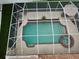 Aerial shot of a screened in private pool and spa showcasing its outdoor leisure features at 4535 Gateway Blvd, Wesley Chapel, FL 33544