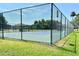 Community tennis courts with a green fence line, well maintained court, and mature trees surrounding the area at 4535 Gateway Blvd, Wesley Chapel, FL 33544