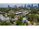 Aerial view of a residential area with a light blue two-story house at 457 8Th N Ave, St Petersburg, FL 33701