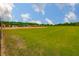 Well-maintained community baseball field with green grass, clay infield, and covered dugouts at 4830 Grand Banks Dr, Wimauma, FL 33598