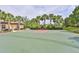 Community basketball court lined with palm trees and manicured shrubbery at 4830 Grand Banks Dr, Wimauma, FL 33598