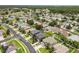 Aerial view of a quiet, green neighborhood with well-maintained lawns and mature trees on a sunny day at 4852 Trinidad Dr, Land O Lakes, FL 34639