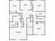 Second floor floorplan featuring bedrooms, bathrooms, laundry room, and utility closet at 4852 Trinidad Dr, Land O Lakes, FL 34639