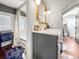 Bathroom vanity and sink, with adjacent shower at 634 6Th N St, St Petersburg, FL 33701