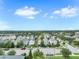 Neighborhood aerial view highlighting the home's location in a residential area with scenic views and blue skies above at 7238 Milestone Dr, Apollo Beach, FL 33572