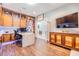 Office with custom wooden cabinetry and a large desk is ideal for focused work at 10313 Scarlet Chase Dr, Riverview, FL 33569