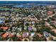 Expansive aerial shot showcasing the residential area with tree coverage and waterways at 132 Giralda Ne Blvd, St Petersburg, FL 33704