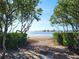 Pathway framed by lush greenery with a view of calm blue waters and distant shoreline at 1500 Sunset Rd # C10, Tarpon Springs, FL 34689
