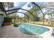 Enclosed in-ground pool provides a private and refreshing outdoor oasis at 2048 Douglas Ave, Dunedin, FL 34698