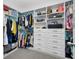 Custom walk-in closet with built-in shelving and drawers providing ample storage space at 31775 Sun Kettle Loop Loop, Wesley Chapel, FL 33545