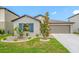 Charming house with a well-maintained lawn and tidy landscaping, showcasing curb appeal at 31775 Sun Kettle Loop Loop, Wesley Chapel, FL 33545