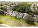 Aerial view of beautiful homes with pools in a lush neighborhood near a wooded area at 4508 Netherwood Dr, Tampa, FL 33624