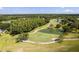 Bird's eye view captures a green golf course and pond surrounded by lush trees and residential homes at 4508 Netherwood Dr, Tampa, FL 33624