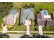 Aerial view showcasing the backyard pools, spacious yards, and well-maintained landscaping of the neighborhood homes at 4508 Netherwood Dr, Tampa, FL 33624