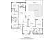 Detailed floor plan showcasing the layout of the home, including bedrooms, kitchen, living areas, and outdoor spaces like the pool at 8638 Chadwick Dr, Tampa, FL 33635