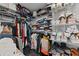 Organized walk-in closet with shelving and rods for ample storage of clothes, shoes, and accessories at 8638 Chadwick Dr, Tampa, FL 33635