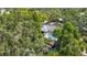 Aerial view of property featuring a pool, lake, and surrounding lush greenery for private enjoyment at 1014 Sylvia Ln, Tampa, FL 33613