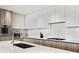 A detailed view of modern kitchen featuring white cabinets and stainless steel appliances at 1020 Sunset Point Rd # 410, Clearwater, FL 33756