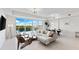 Sun-filled living room showcases a cozy seating area with expansive windows and a calming water view at 1020 Sunset Point Rd # 410, Clearwater, FL 33756