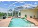 Beautiful screened-in pool with a clear blue water, surrounded by lush greenery and perfect for summer fun at 10306 Shalimar Wood Dr, Thonotosassa, FL 33592