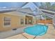 Stunning backyard oasis with a refreshing pool, screened enclosure, and ample space for outdoor entertainment at 11726 S Stone Ln, Riverview, FL 33569