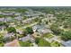 Expansive aerial view of a neighborhood showcasing well-maintained homes and lush green landscaping at 15005 Roundup Dr, Tampa, FL 33624