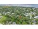 Aerial view highlighting the home's location near the bay at 1753 San Mateo Dr, Dunedin, FL 34698