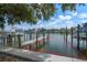 Private dock with boat lift offering direct access to the Intracoastal waterway at 215 18Th Ave, Indian Rocks Beach, FL 33785