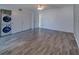 This in-unit laundry setup includes a stacked washer and dryer for convenience and space saving at 2441 Persian Dr # 61, Clearwater, FL 33763