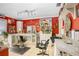 Interior view of a salon featuring two chairs and mirrors and storage shelving at 2503 Victarra Cir, Lutz, FL 33559
