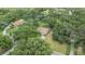 Aerial view showing house situated in a secluded, tree-filled neighborhood at 2911 Pemberton Creek Dr, Seffner, FL 33584