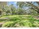 Large, grassy backyard with mature trees providing plenty of shade at 2911 Pemberton Creek Dr, Seffner, FL 33584